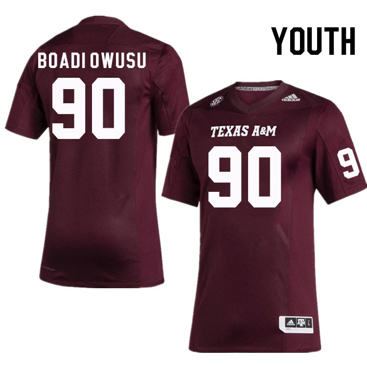 Youth #90 Nana Boadi-Owusu Texas A&M Aggies College Football Jerseys Stitched Sale-Maroon